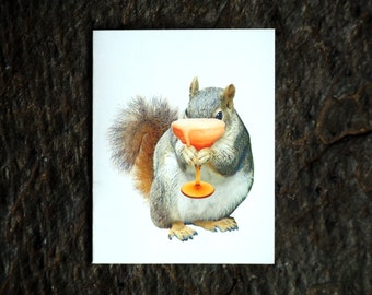 Squirrel Pink Drink Printable Card