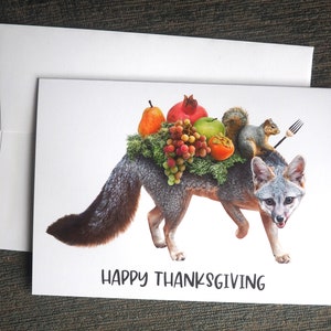 Carte Happy Thanksgiving Renard des récoltes