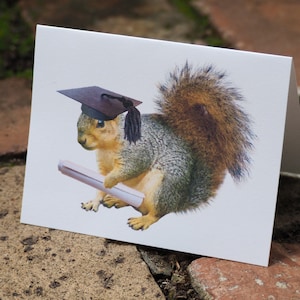 Tarjeta de graduación imprimible Squirrel Grad