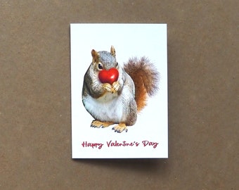 Bashful Squirrel Heart Valentine’s Day Card