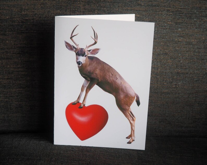 Deer Heart Printable Valentines Card Stag Love Digital Etsy