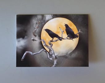 Crows Full Moon Card
