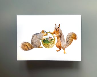 Squirrels with Baby Card