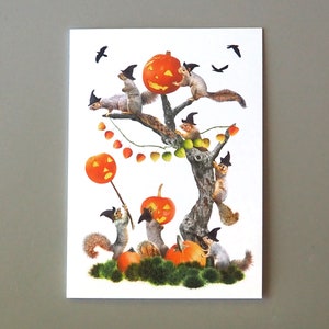 Squirrels Halloween Party Card