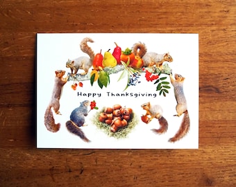 Squirrels Feast Thanksgiving Card
