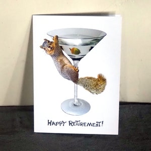 Carte de retraite écureuil martini