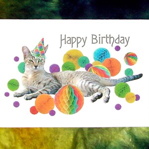 Party Cat Printable Birthday Card