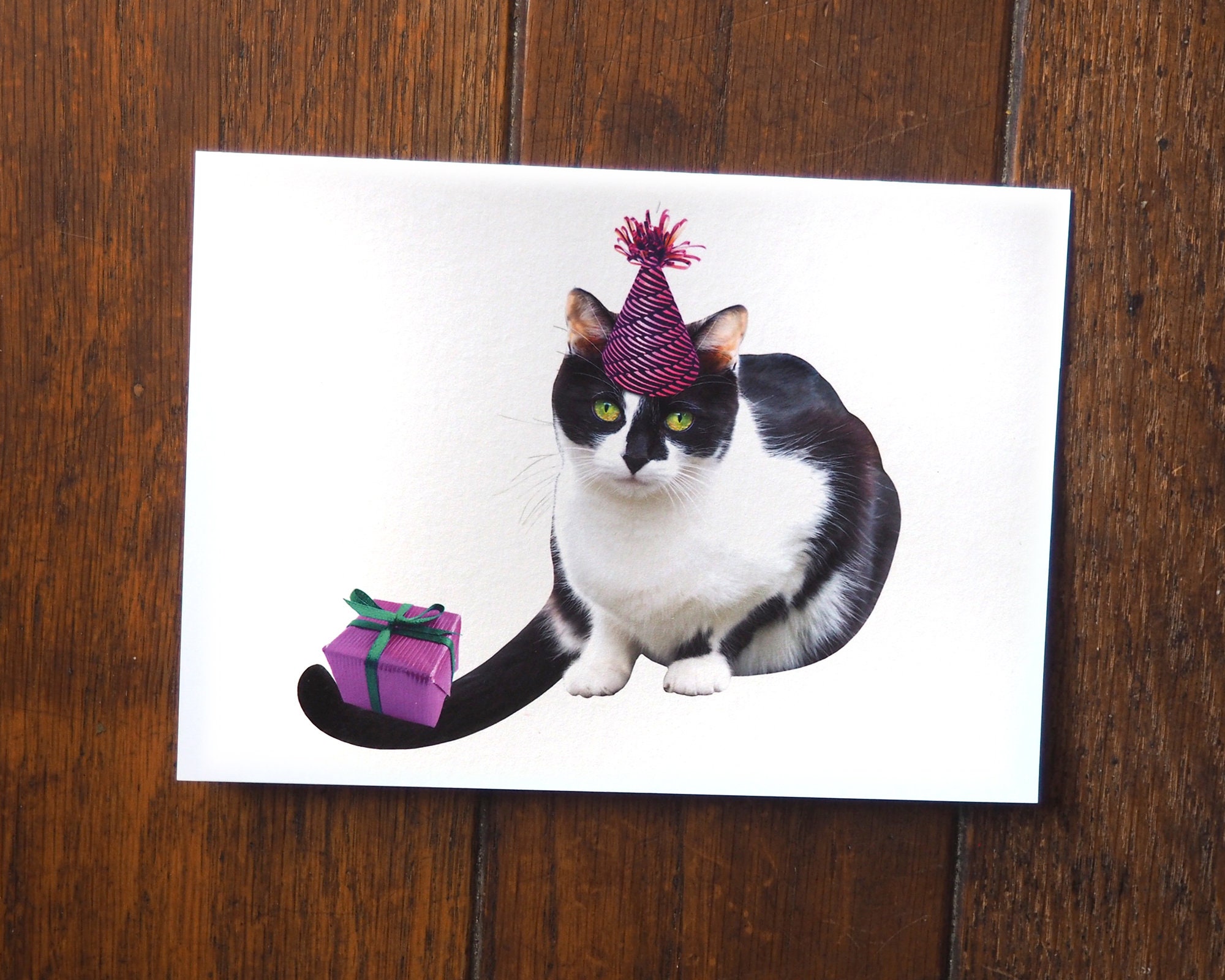 Black and White Cat Birthday Card - Etsy, image size:2000x1600