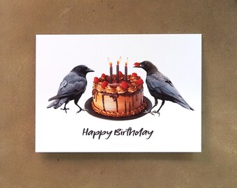Crows Chocolate Cake Birthday Card
