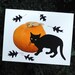 Small Black Cat With Pumpkin Printable Card Black Cat Digital - Etsy