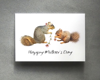 Squirrels with Daisies Mother’s Day Card