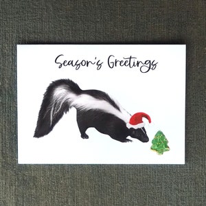 Christmas Skunk Greeting Card