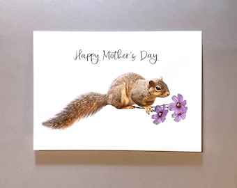 Squirrel with Flowers Mother’s Day Card