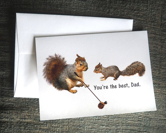Eichhornchen Eichel Golf Vatertag Karte Etsy