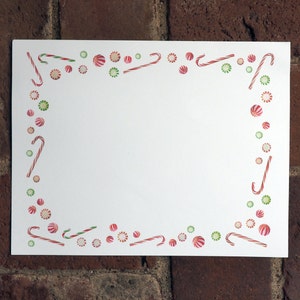 Peppermint Candy Printable Border, Candy Canes Digital Border