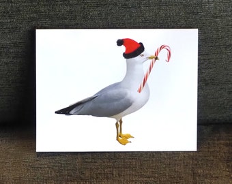 Santa Seagull Printable Christmas Card