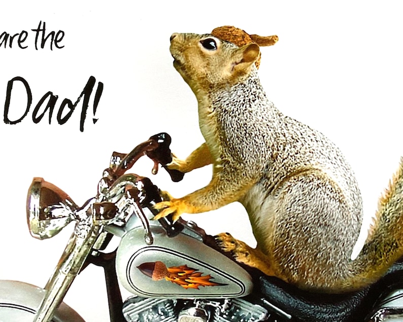 Squirrel Riding Motorcycle Squirrel Motorcycle Father's Day Card, Cool Dad - Etsy
