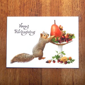 Carte de Thanksgiving pour le festin des champignons et des écureuils