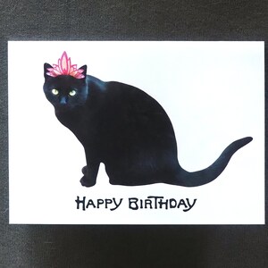 Carte d'anniversaire chat noir