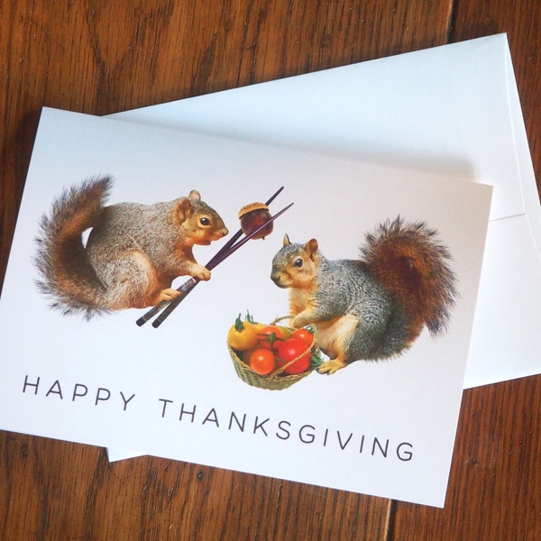 Squirrels Happy Thanksgiving Card