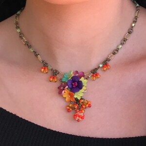 SWEET FLOWER NECKLACE in Stunning Colors by Designer Colleen Toland