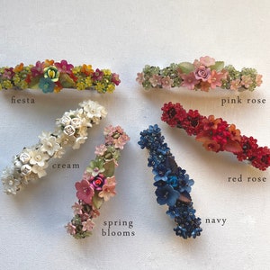 COLLEEN TOLAND Slim Barrette Flower Barette in 6 colors.  Gifts for the Holidays