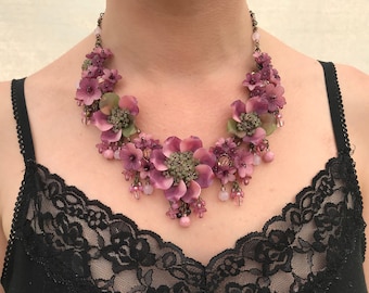 美品　コリーントランド　豪華ネックレス　ハンドメイド　パープル　希少 美品 コリーントランド 豪華ネックレス ハンドメイド パープル