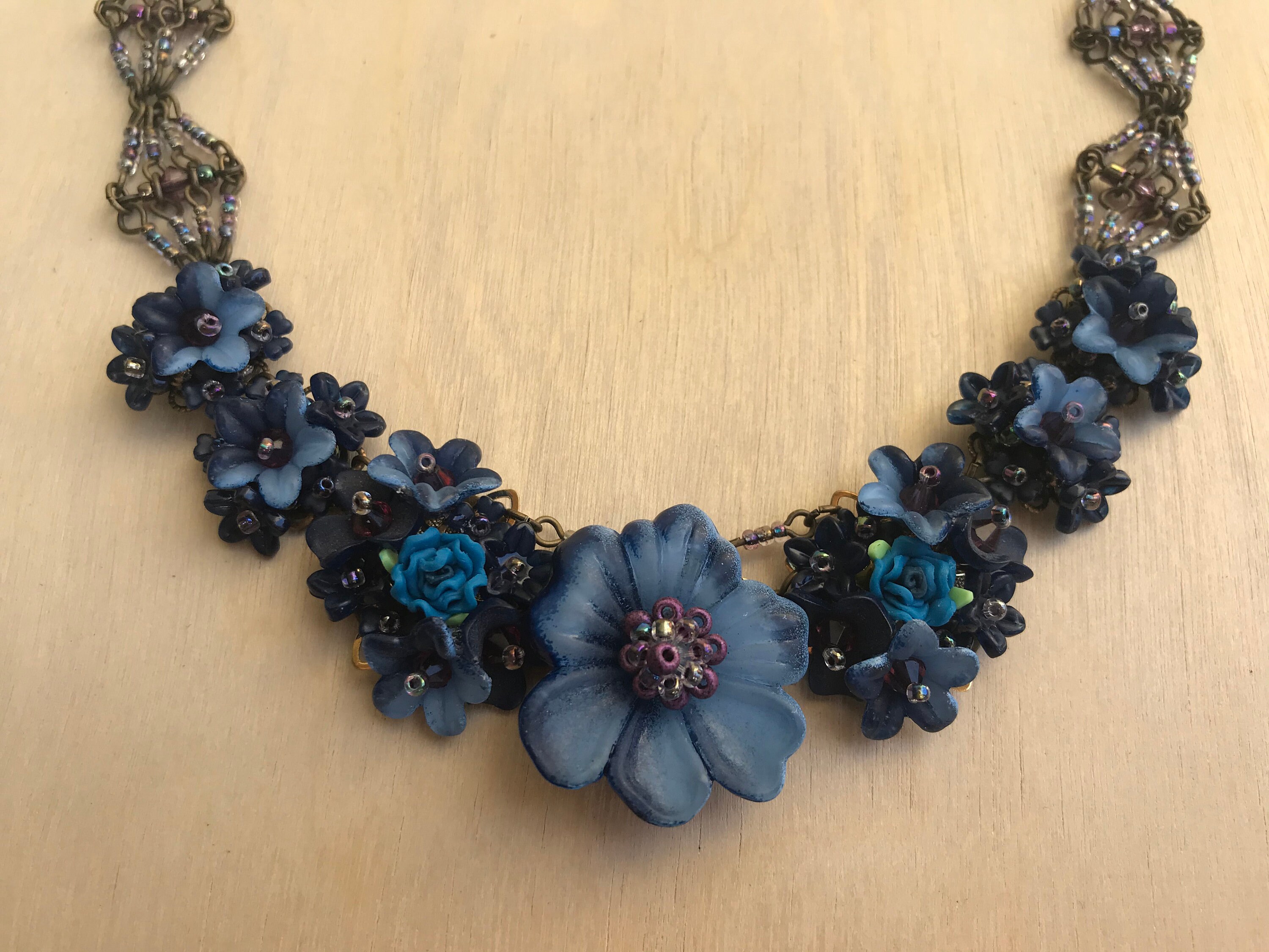 ColleenToland コリーントーランド ネックレス ビーズ アンティーク Vintage Jewelry Designer COLLEEN TOLAND CORNFLOWER Statement