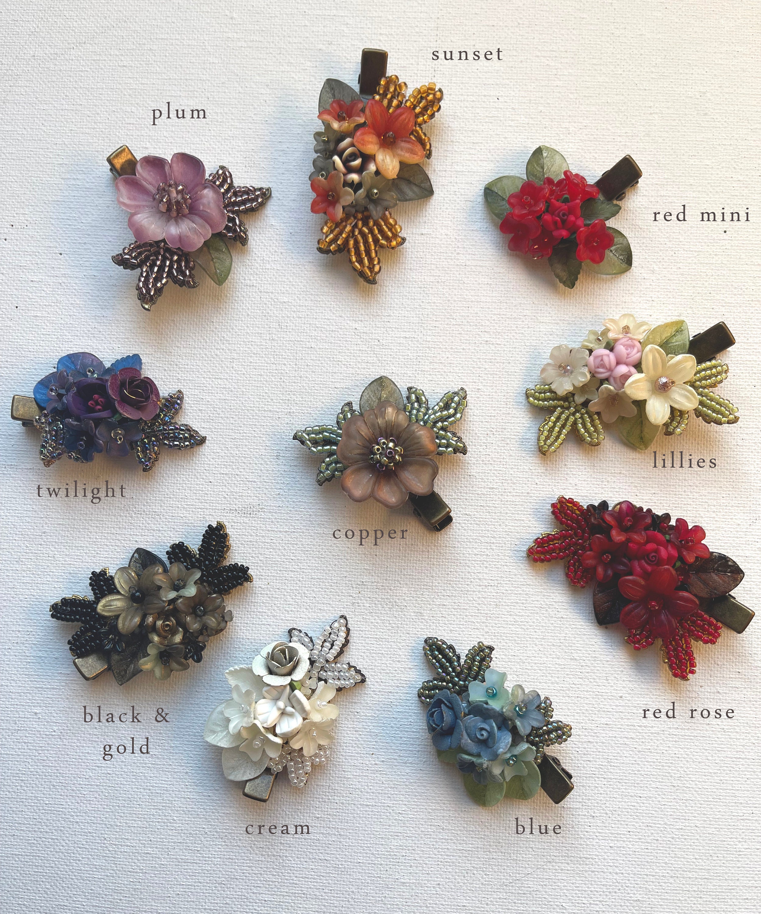 COLLEEN TOLAND HAIRCLIP Gifts for Her Handbeaded, Handmade Flower