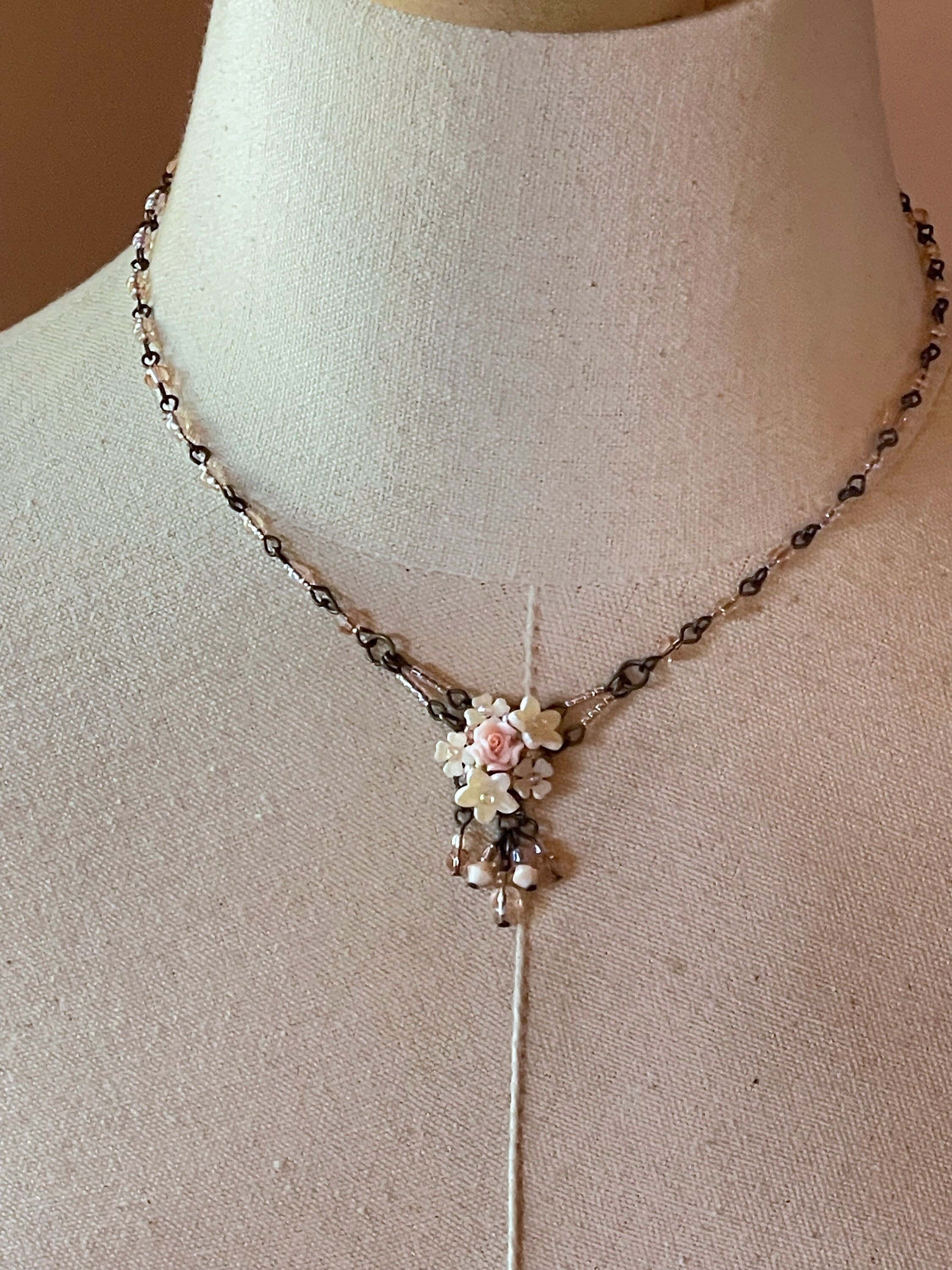 美品 コリーントランド 豪華ネックレス ハンドメイド パープル