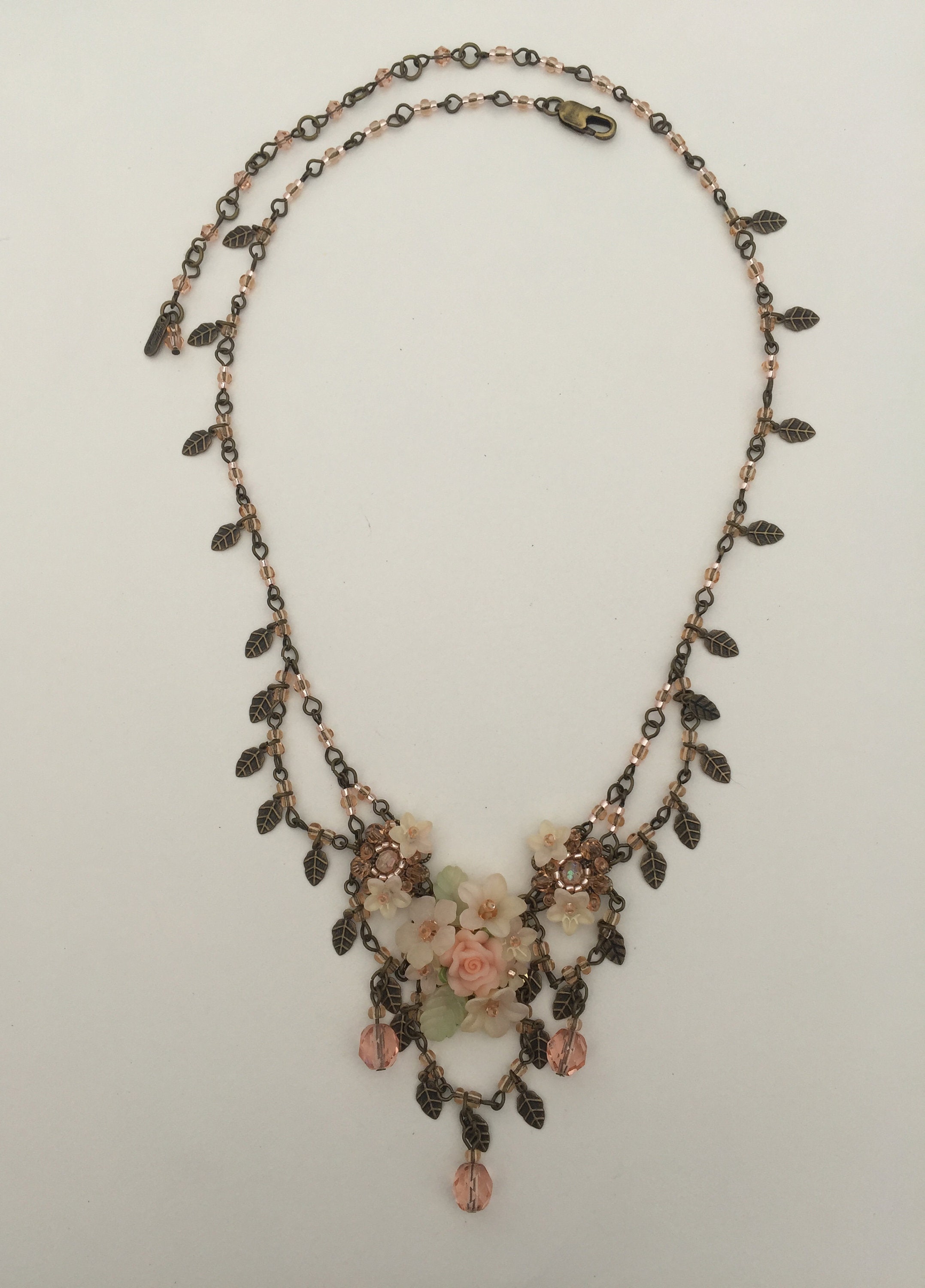 ELEGANT FAIRY PINK Handbeaded Necklace by Colleen Toland Handmade 