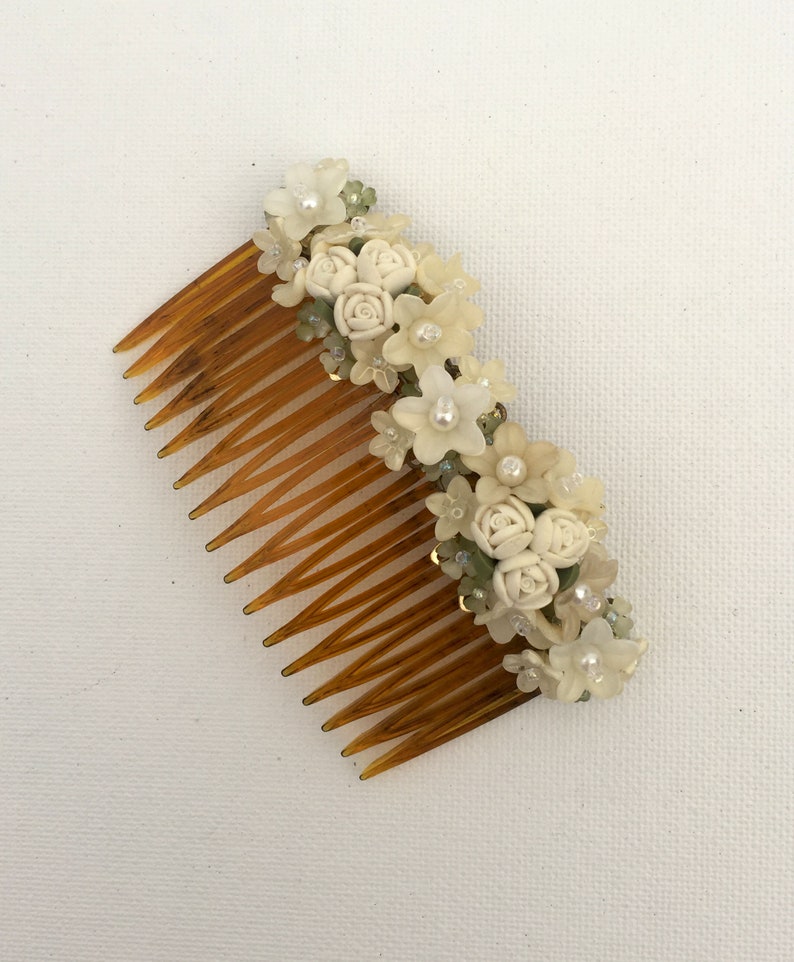 Lovely Hair Comb Hand beaded by Vintage Jewelry Designer Colleen Toland