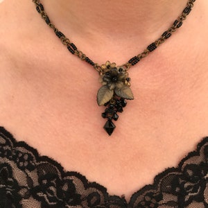 ONYX GOLD PENDANT Hand Beaded by VIntage Jewelry DEsiGner COLLeen TOLand