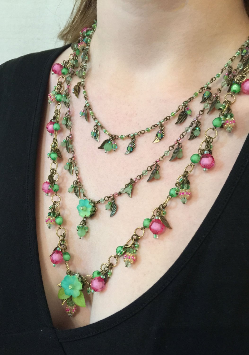 Flat Chain Necklace in Peach Sorbet