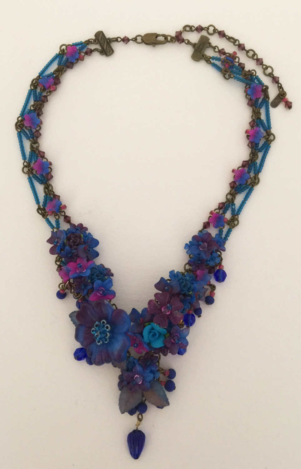 TWILIGHT Beaded Floral Designer Necklace - Etsy UK