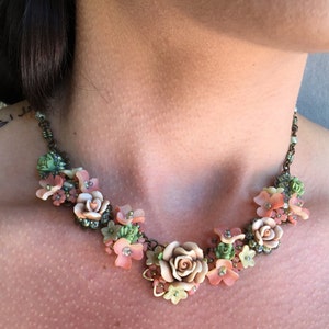 VICTORAIN ROSE Handbeaded Vintage Inspired Collar by Designer Colleen Toland