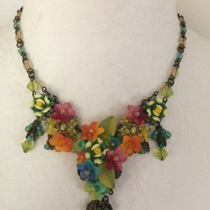 WILD FLOWER Hand Beaded Vintage Style Necklace by Colleen - Etsy