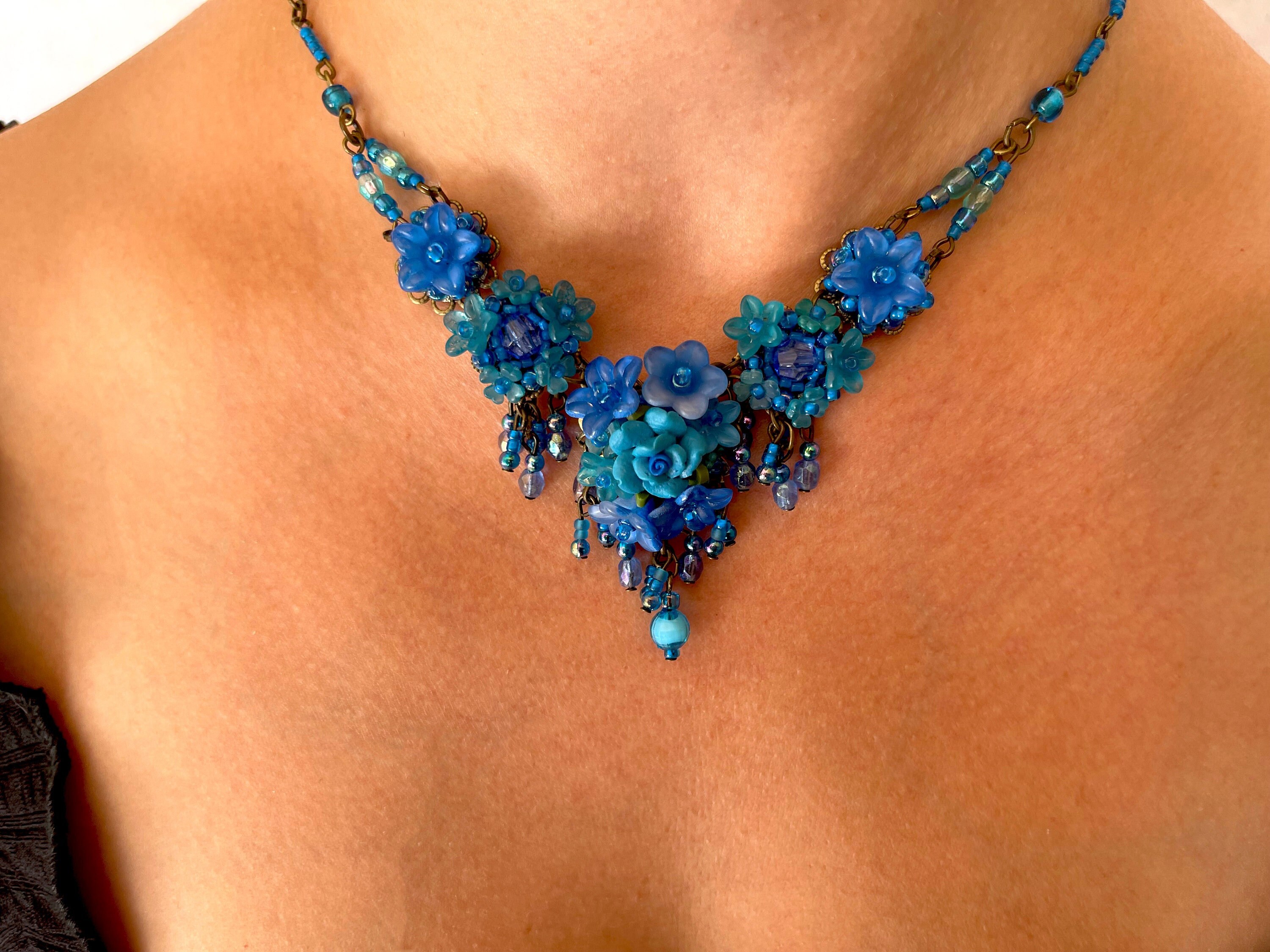 ColleenToland コリーントーランド ネックレス ビーズ アンティーク Vintage Jewelry Designer COLLEEN TOLAND CORNFLOWER Statement