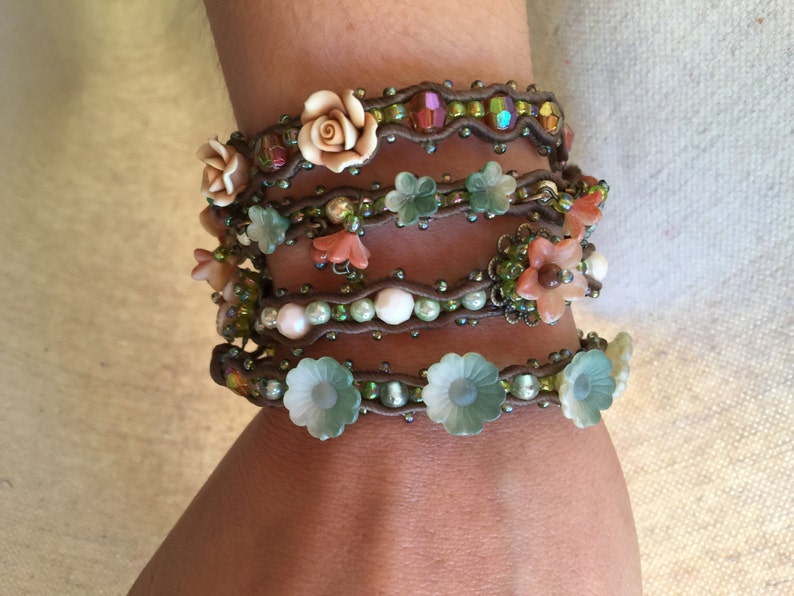 WOODLANDS WRAP BRACELET Hand Beaded and Designed by Colleen Etsy