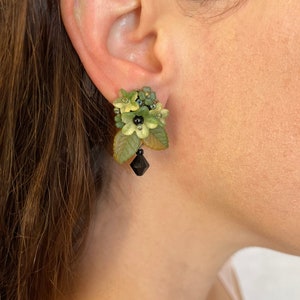 chartreuse black earrings