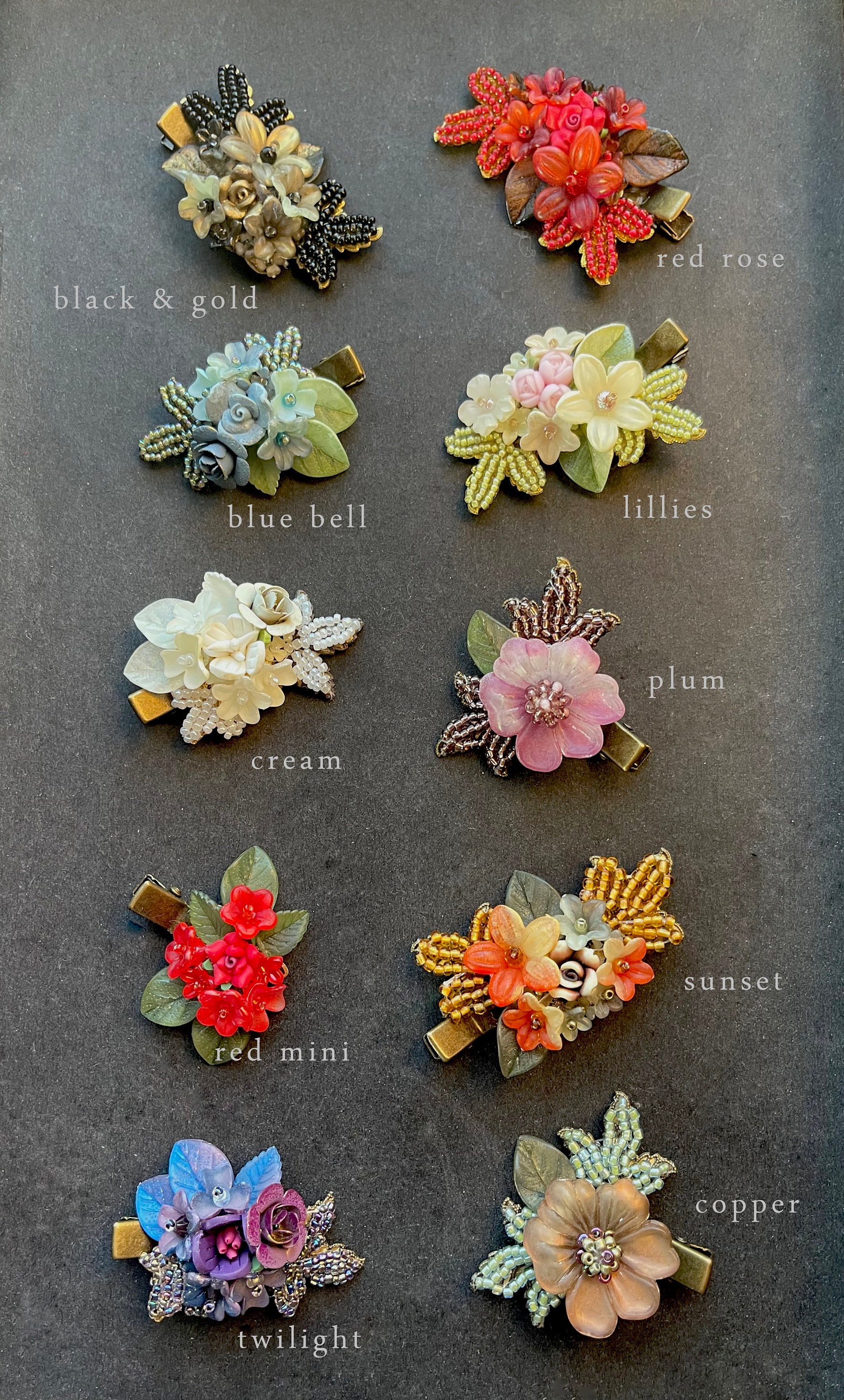 COLLEEN TOLAND HAIRCLIP Gifts for Her Handbeaded, Handmade Flower