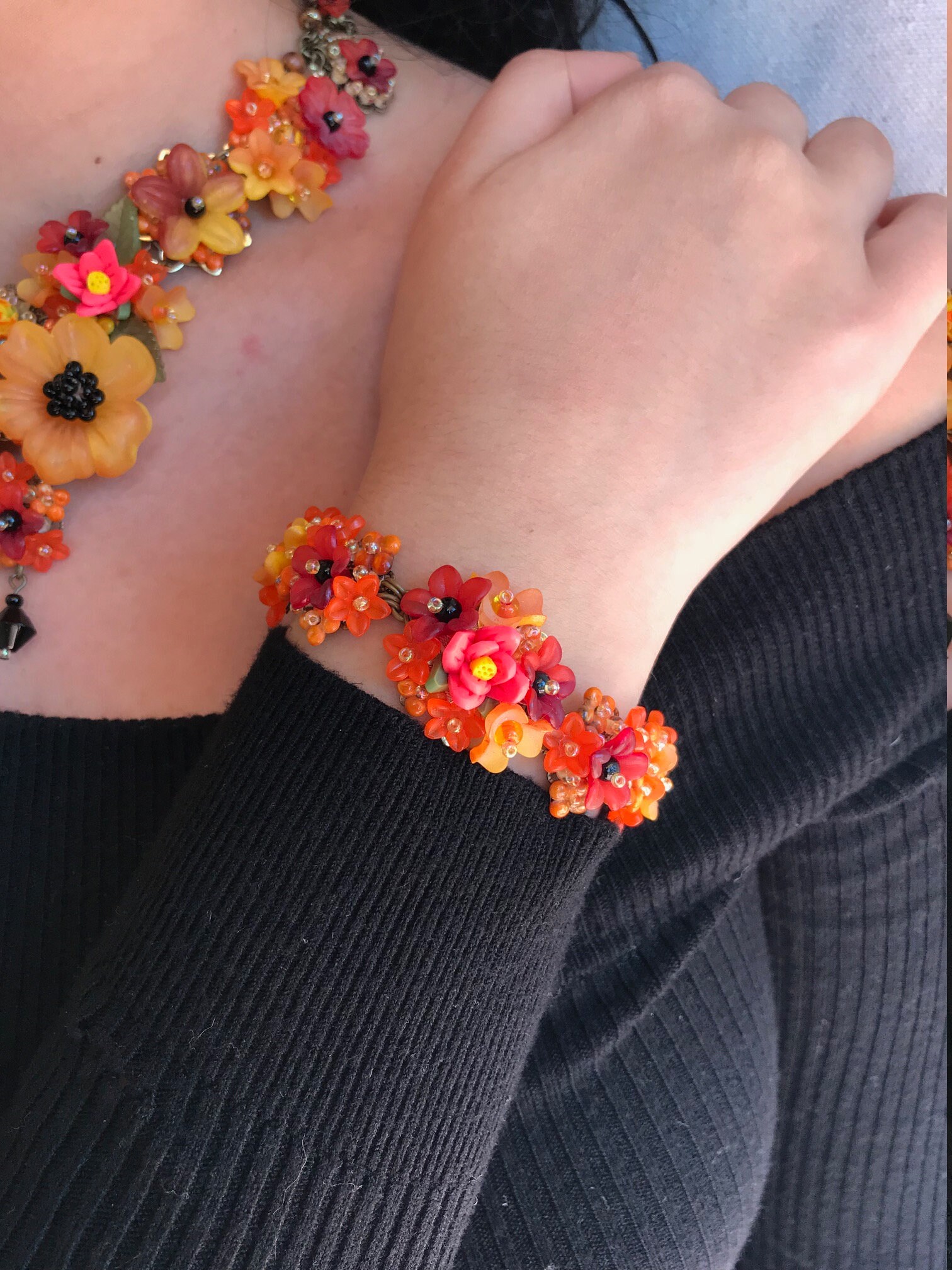 COLLEEN TOLAND フラワーブレスレット 2018年新作 マリーゴールド