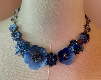 Vintage Jewelry Designer COLLEEN TOLAND CORNFLOWER Statement