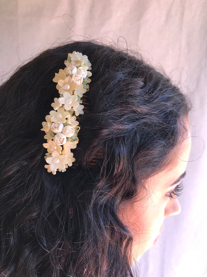 Lovely Hair Comb Hand beaded by Vintage Jewelry Designer Colleen Toland