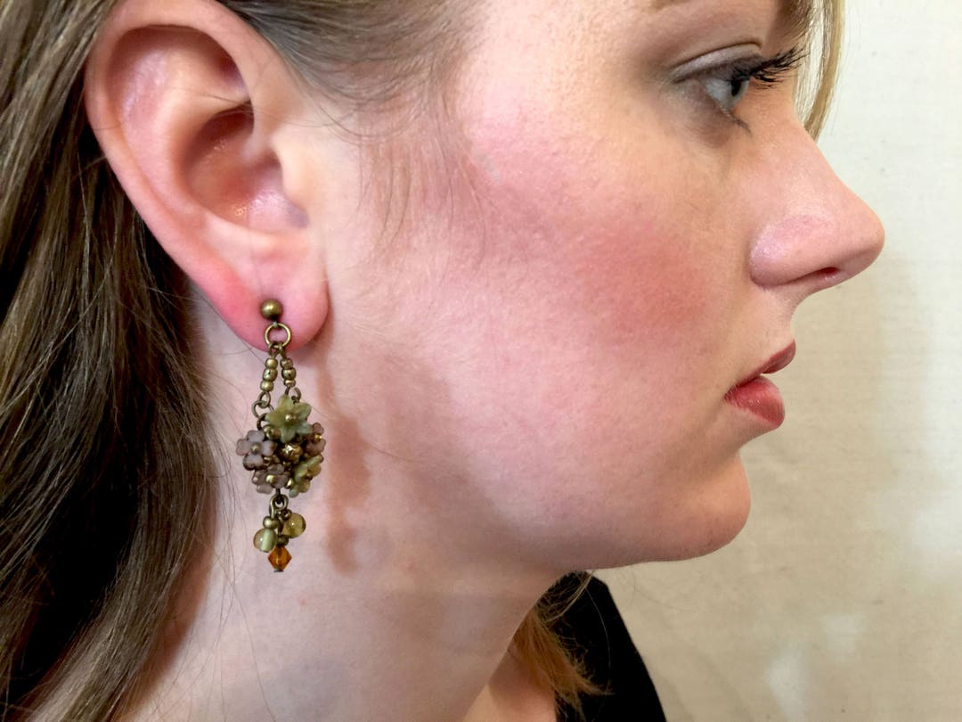 FLORAL GOLD EARRINGS by Vintage Style Jewelry Designer Colleen Toland