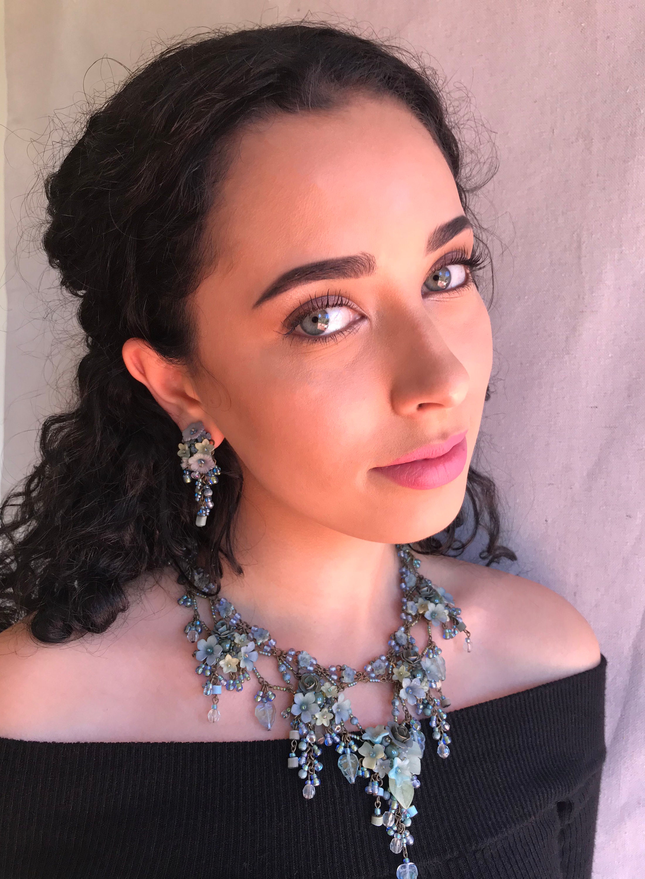 Vintage Jewelry Designer COLLEEN TOLAND CORNFLOWER Statement