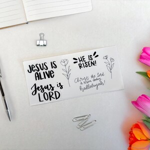 Foglio di adesivi per il diario biblico / Adesivi "Gesù è vivo" / Ottimi per Bibbie, Bullet Journal e Planner / Foglio di 6 adesivi
