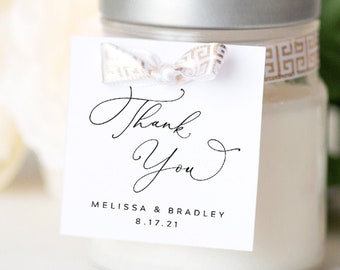 Minimalist Wedding Favor Tag Printable Template, Square Wedding Thank You Gift Tag, Editable Instant Download #018