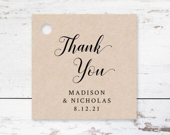 Printable Favor Tag Template - Rustic Wedding Favor Tags - Thank You Gift Tags - Wedding Favour Tags - Editable in TEMPLETT - Madison