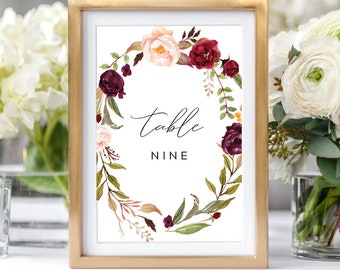 floral table names etsy